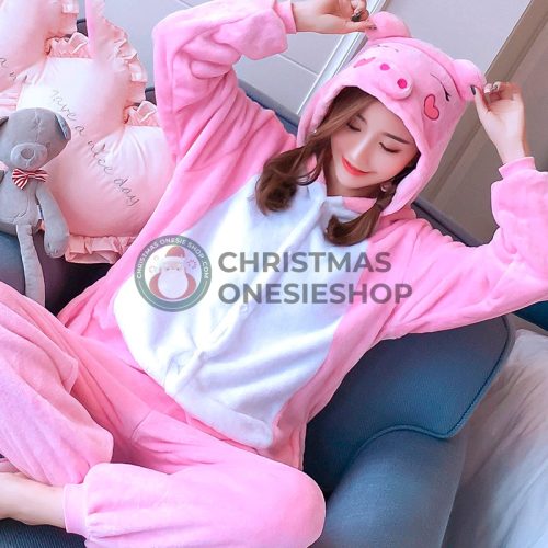 Pink Pig Onesie Costume Kigurumi for Adult & Teens