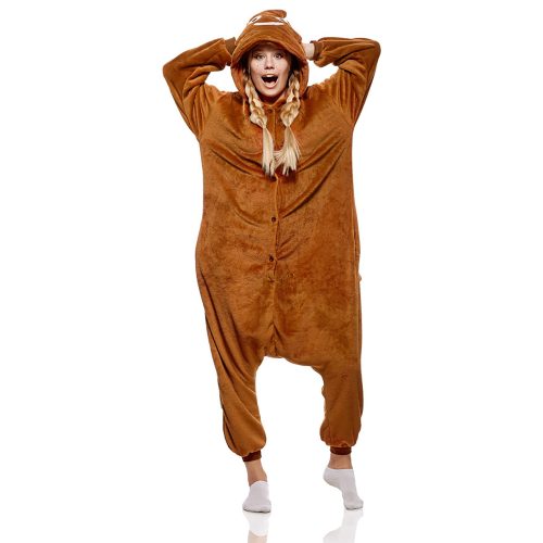 Adult Brown Poop Kigurumi Costume Onesie With Plus Size