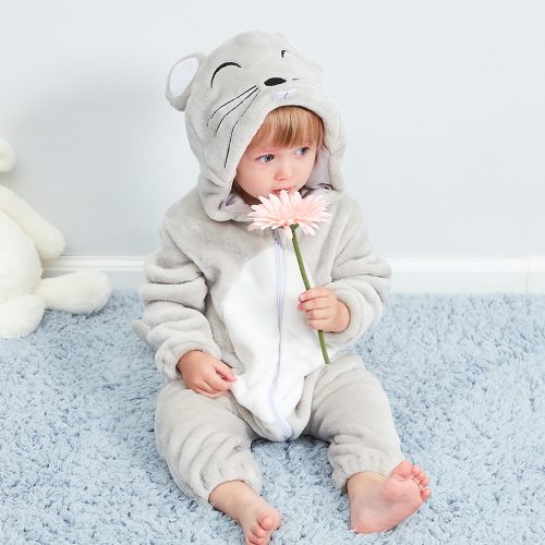 Baby Gray Mouse Kigurumi Costume Onesie With Plus Size
