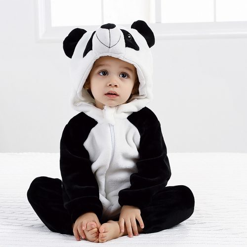 Baby Black White Panda Kigurumi Costume Onesie With Plus Size