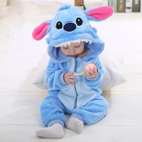 Baby Blue Stitch Kigurumi Costume Onesie With Plus Size