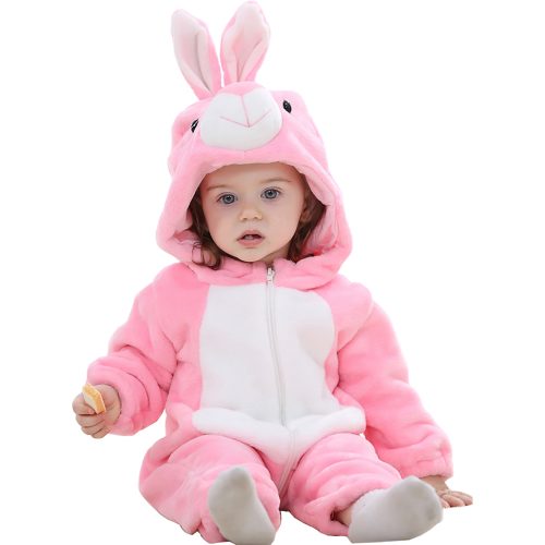 Baby Pink Rabbit Kigurumi Costume Onesie With Plus Size