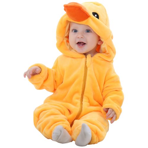 Baby Orange Duck Kigurumi Costume Onesie With Plus Size