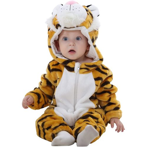 Baby Tiger Stripes Tiger Kigurumi Costume Onesie With Plus Size